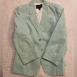 Women’s green seersucker jacket